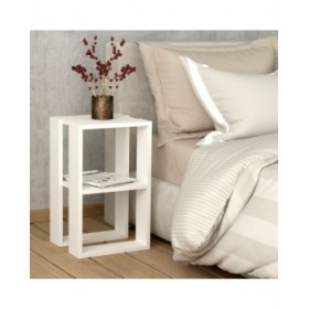 Tavolino da Caffè Alexandra House Living Bianco Legno MDP 60 x 32 x 60 cm 1 Mensole