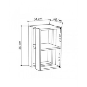 Tavolino da Caffè Alexandra House Living Bianco Legno MDP 60 x 32 x 60 cm 1 Mensole