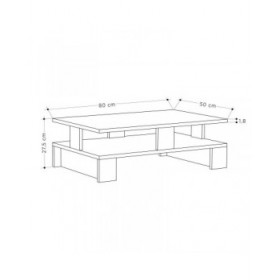 Tavolino da Caffè Alexandra House Living Bianco Legno MDP 80 x 28 x 50 cm Doppia altezza