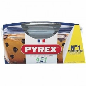 Casseruola con coperchio Pyrex 1,4 L Bianco Trasparente