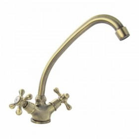 Rubinetto Bimando Rousseau Beverley Marrone Acciaio inossidabile Ottone