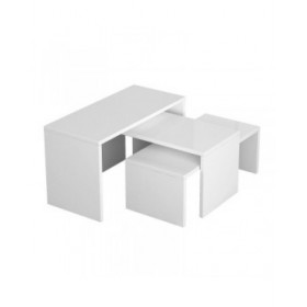 Set di 3 tavoli Alexandra House Living Bianco Legno MDP 32 x 65 x 30 cm 24 x 65 x 30 cm 39 x 65 x 30 cm