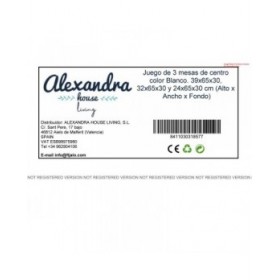 Set di 3 tavoli Alexandra House Living Bianco Legno MDP 32 x 65 x 30 cm 24 x 65 x 30 cm 39 x 65 x 30 cm