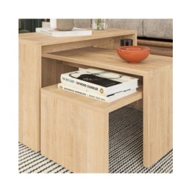 Set di 3 tavoli Alexandra House Living Rovere Legno MDP 32 x 65 x 30 cm 24 x 65 x 30 cm 39 x 65 x 30 cm