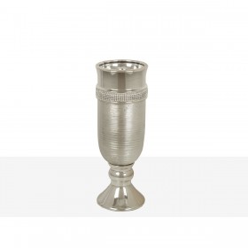 Vaso Romimex Argentato Ceramica 13 x 34 x 13 cm
