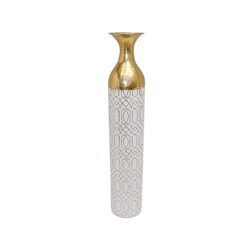 Vaso da pavimento Alexandra House Living Bianco Dorato Metallo 15 x 86 x 15 cm