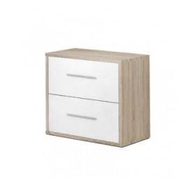 Comodino Alexandra House Living Bianco Metallo Legno MDP 40 x 41 x 28 cm 2 cassetti