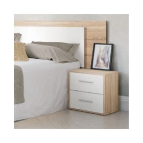 Comodino Alexandra House Living Bianco Metallo Legno MDP 40 x 41 x 28 cm 2 cassetti
