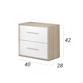 Comodino Alexandra House Living Bianco Metallo Legno MDP 40 x 41 x 28 cm 2 cassetti