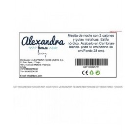 Comodino Alexandra House Living Bianco Metallo Legno MDP 40 x 41 x 28 cm 2 cassetti