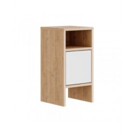Comodino Alexandra House Living Bianco Marrone Legno MDP 29 x 59 x 29 cm 1 ușă