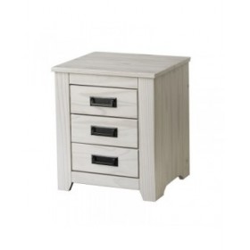 Comodino Alexandra House Living Bianco Metallo Legno di pino 43 x 50 x 32 cm 3 cassetti