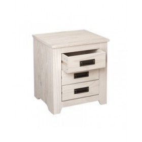 Comodino Alexandra House Living Bianco Metallo Legno di pino 43 x 50 x 32 cm 3 cassetti