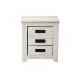 Comodino Alexandra House Living Bianco Metallo Legno di pino 43 x 50 x 32 cm 3 cassetti