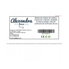 Comodino Alexandra House Living Bianco Metallo Legno di pino 43 x 50 x 32 cm 3 cassetti