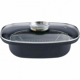 Padella per Friggere con Cestino GSW 414593 Nero Vetro Acciaio inossidabile Acciaio Smaltato