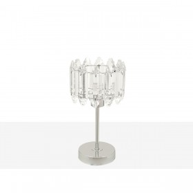 Lampada da tavolo Romimex Argentato Metallo Vetro 13 x 26 x 13 cm E14