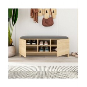 Panca portascarpe Alexandra House Living Marrone Grigio 110 x 43 x 37 cm 2 porte