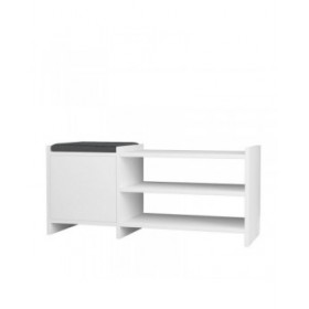 Panca portascarpe Alexandra House Living Bianco Grigio 100 x 44 x 35 cm 2 Mensole 1 ușă