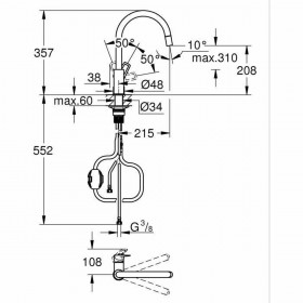 Rubinetto Monocomando Grohe StartLoop Forma a C Ottone