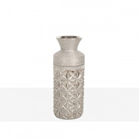 Vaso Romimex Argentato Ceramica 11 x 30 x 11 cm
