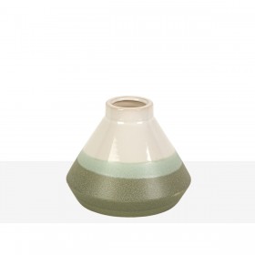 Vaso Romimex Verde Crema Ceramica 16 x 13 x 16 cm