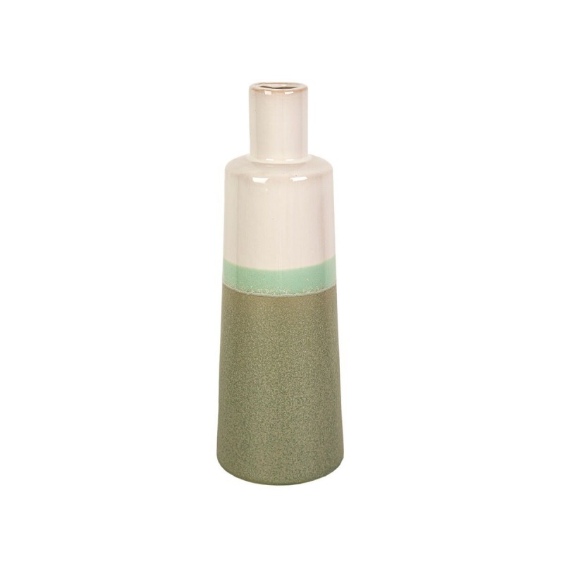 Vaso Romimex Verde Crema Ceramica 12 x 35 x 12 cm