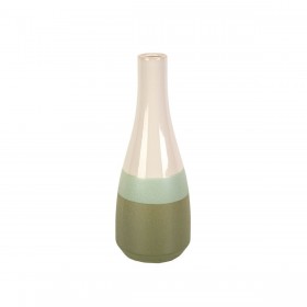Vaso Romimex Verde Crema Ceramica 11 x 30 x 11 cm