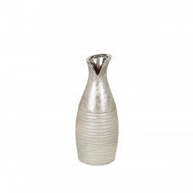 Vaso Romimex Argentato Ceramica 11 x 27 x 11 cm