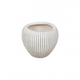 Vaso Romimex Beige Ceramica Righe 20 x 17 x 20 cm