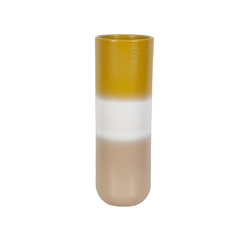 Vaso Romimex Giallo Beige Ceramica 14 x 45 x 14 cm 14 x 45 x 16 cm