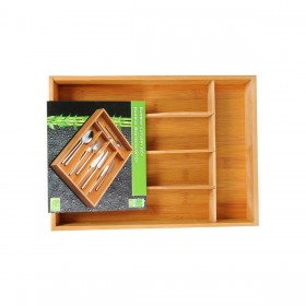Vassoio Portaposate 5five Simply Smart Marrone Naturale Legno Bambù 34 x 25 x 4,5 cm