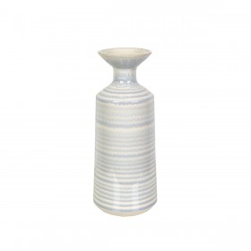 Vaso Romimex Azzurro Bianco Ceramica 16 x 40 x 16 cm