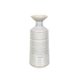 Vaso Romimex Azzurro Bianco Ceramica 16 x 40 x 16 cm