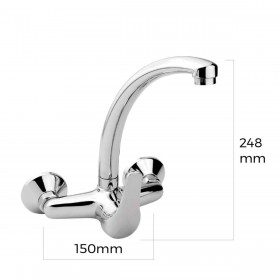 Rubinetto Monocomando EDM 01165 Argentato Acciaio inossidabile Ottone Zinco
