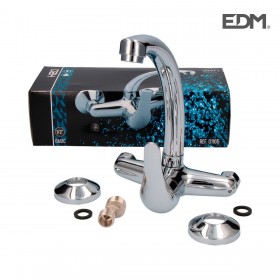 Rubinetto Monocomando EDM 01165 Argentato Acciaio inossidabile Ottone Zinco