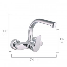 Rubinetto Monocomando EDM 01145 Argentato Acciaio inossidabile Ottone Zinco 21 x 19 cm