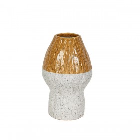 Vaso Romimex Giallo Bianco Ceramica 18 x 29 x 18 cm
