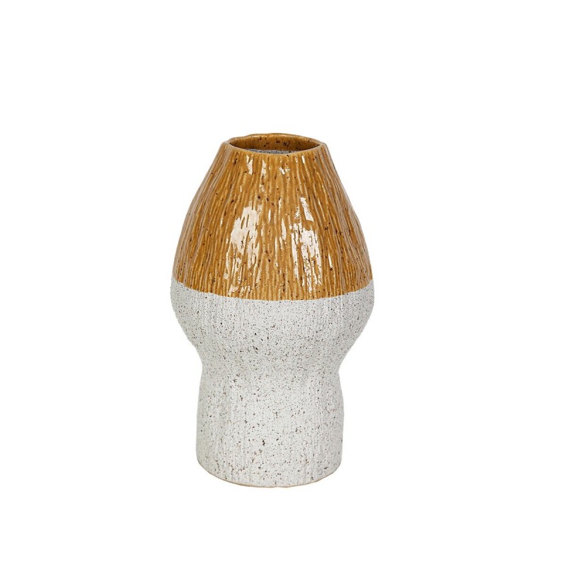 Vaso Romimex Giallo Bianco Ceramica 18 x 29 x 18 cm