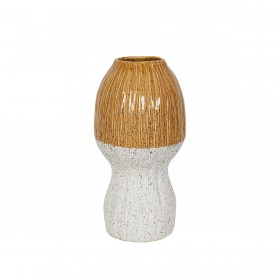 Vaso Romimex Giallo Bianco Ceramica 19 x 37 x 19 cm