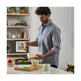 Portapranzo Rettangolare con Coperchio Milan Verde 750 ml Plastica