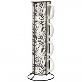 Set di 4 Tazze Mug Secret de Gourmet Con supporto Porcellana