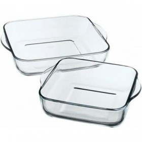 Set di Teglie da Forno Pasabahce 1690037 Trasparente Cristallo 1 L (2 Pezzi)