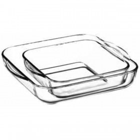 Set di Teglie da Forno Pasabahce 1690037 Trasparente Cristallo 1 L (2 Pezzi)