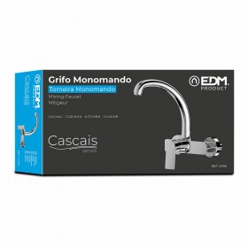 Rubinetto Monocomando EDM 01135 Cascais Argentato Acciaio inossidabile Ottone Zinco Lavello