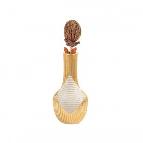 Vaso Romimex Bianco Dorato Ceramica 14 x 28 x 14 cm