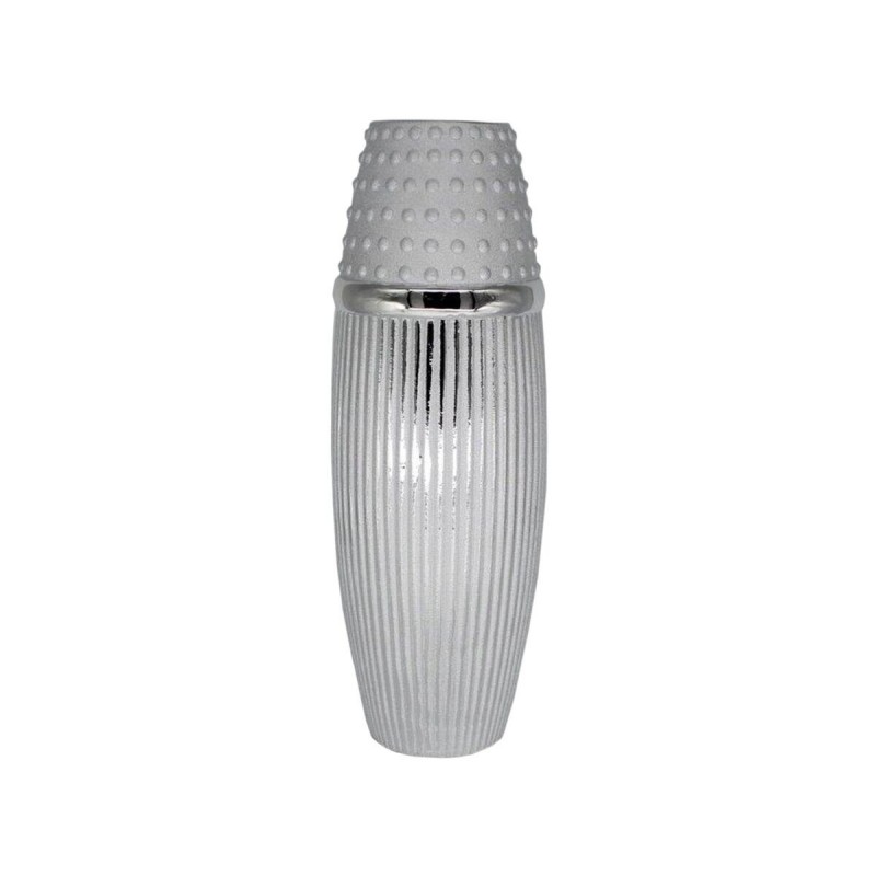 Vaso Romimex Argentato Ceramica 14 x 41 x 14 cm