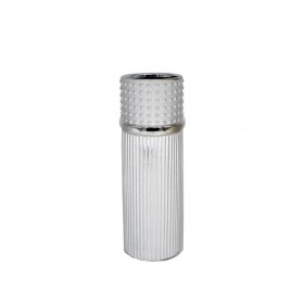 Vaso Romimex Argentato Ceramica 11 x 30 x 11 cm