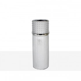 Vaso Romimex Argentato Ceramica 11 x 30 x 11 cm