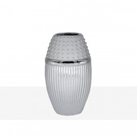 Vaso Romimex Argentato Ceramica 15 x 26 x 11 cm
